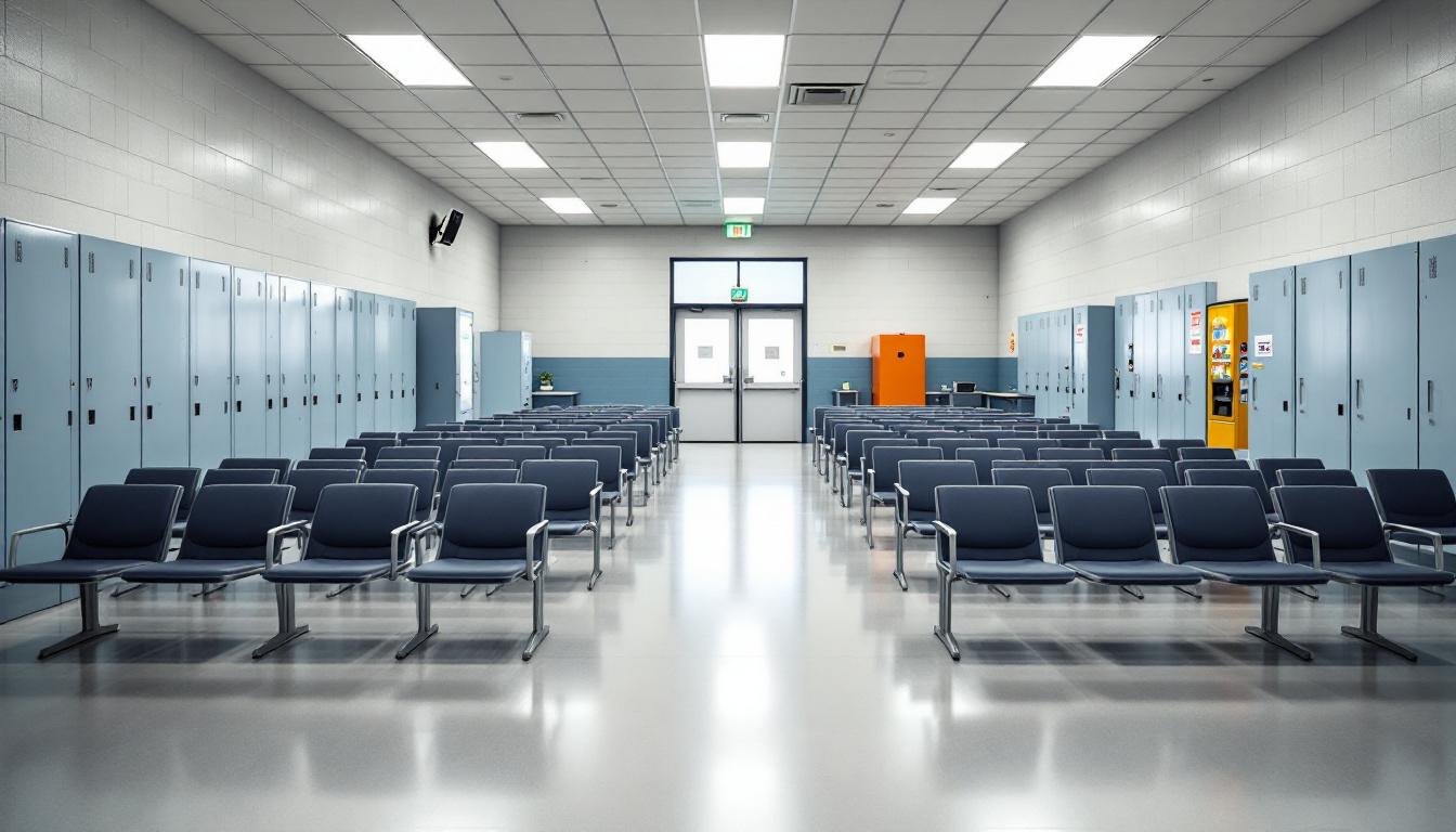 Visitation facilities and waiting area at St Louis County Justice Services