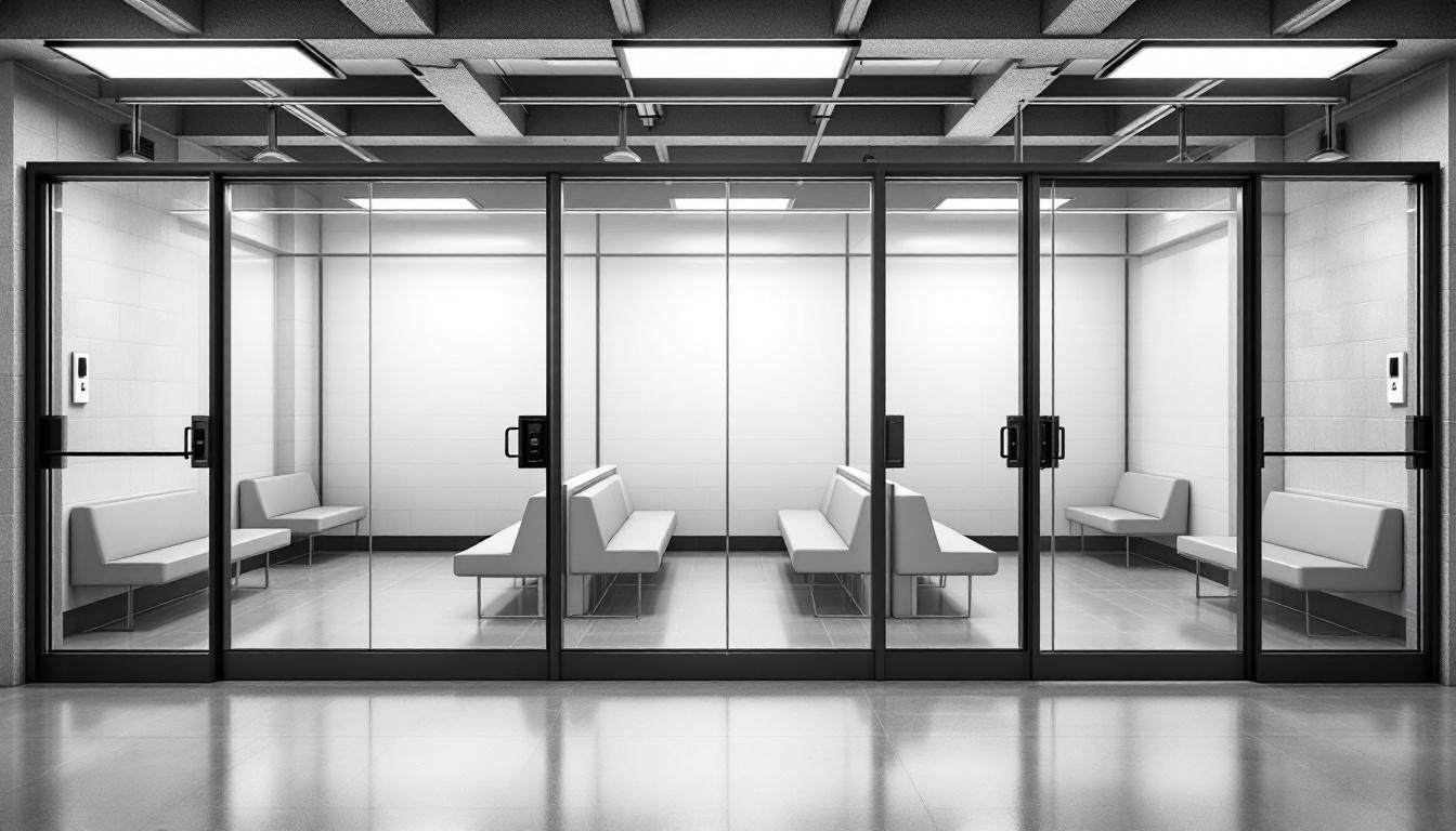 Visitation facilities and waiting area at St Louis City Justice Center