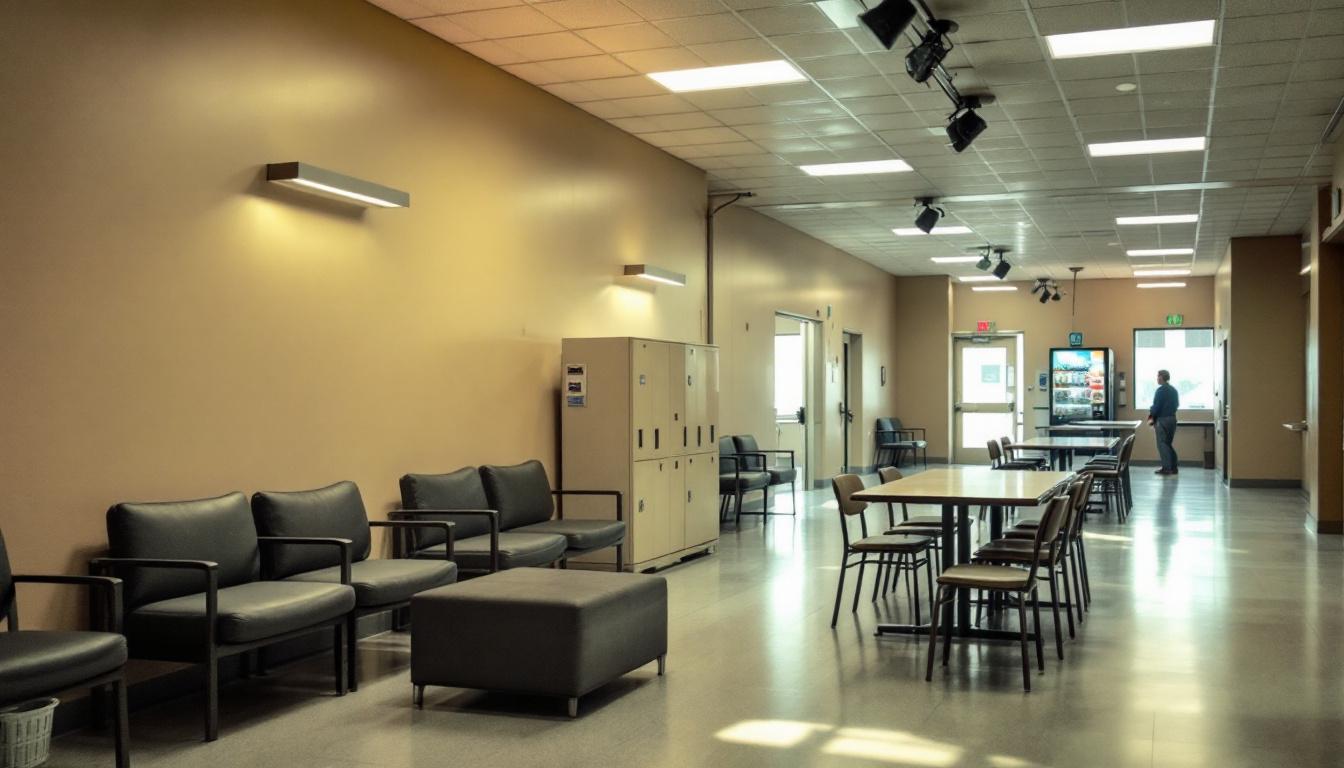 Visitation facilities and waiting area at Wayne County Sheriff's Office