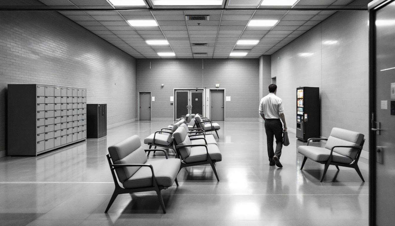 Visitation facilities and waiting area at York Correctional Institution
