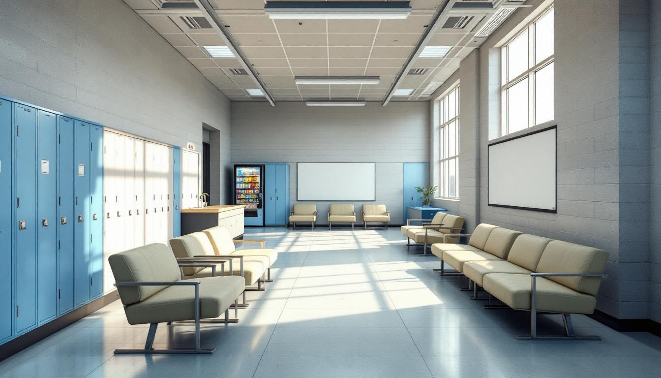 Visitation facilities and waiting area at Corrigan-Radgowski Correctional Center