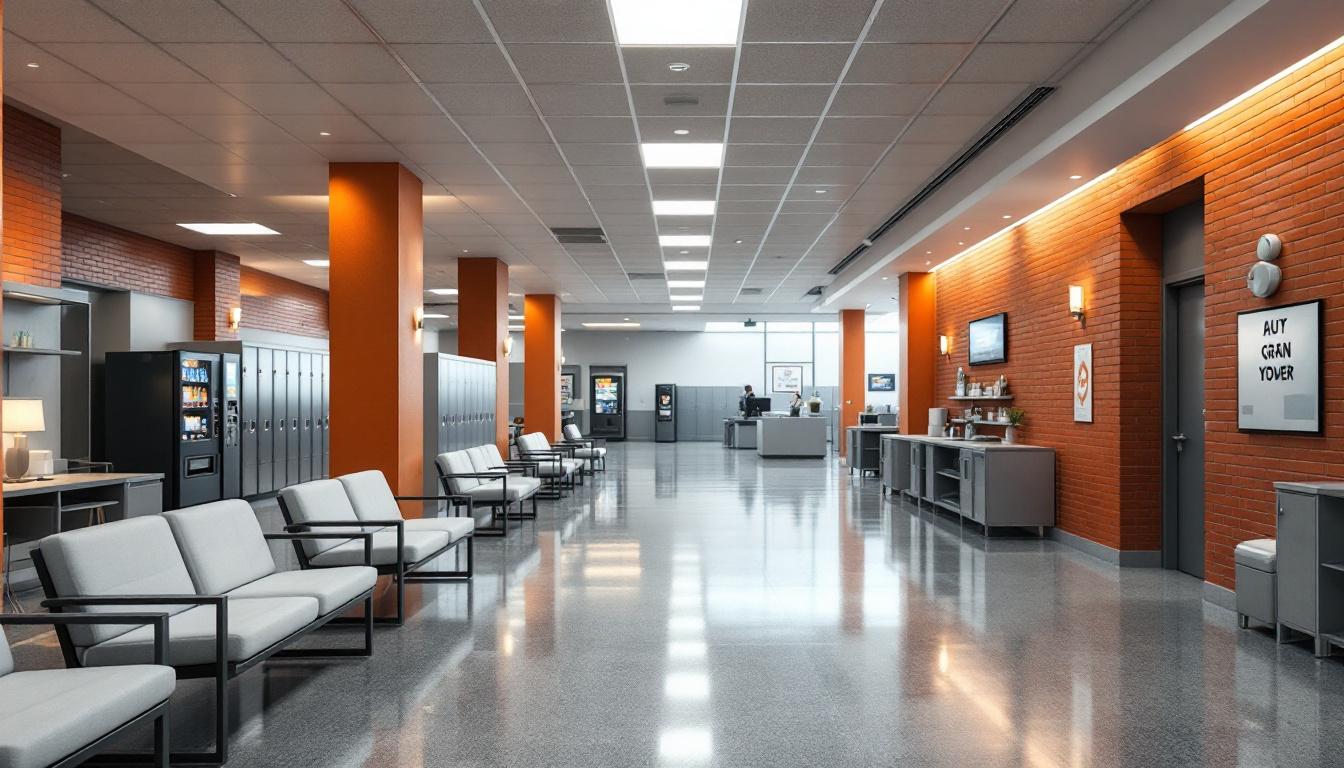 Visitation facilities and waiting area at Corrigan-Radgowski Correctional Center