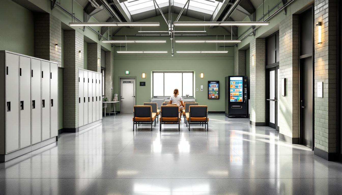 Visitation facilities and waiting area at Manson Youth Institution