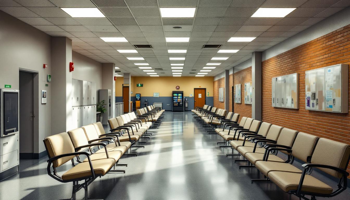 Visitation facilities and waiting area at Willard Correctional Institute