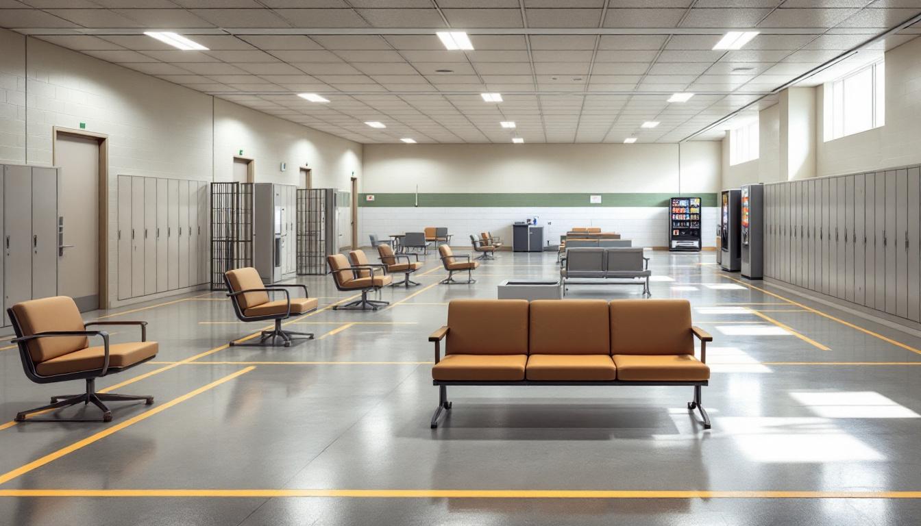 Visitation facilities and waiting area at Robinson Correctional Institution