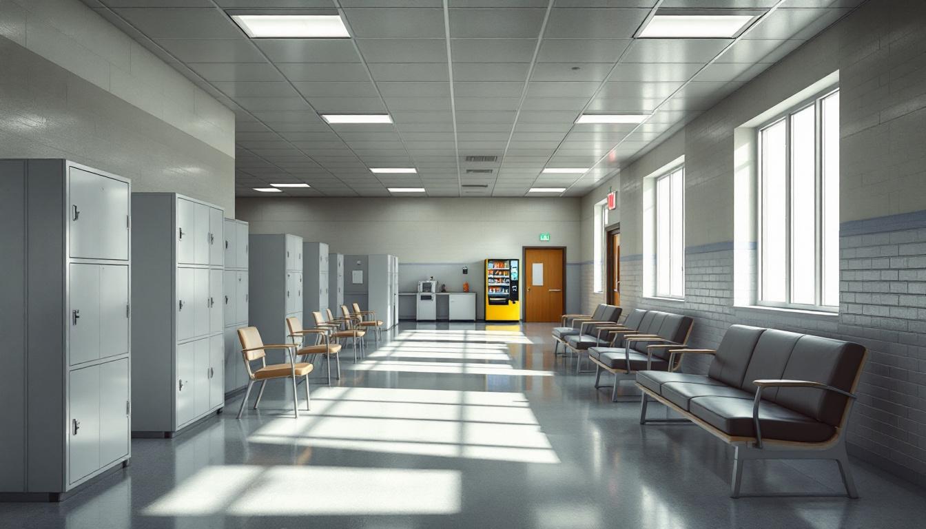 Visitation facilities and waiting area at Corrigan-Radgowski Correctional Center