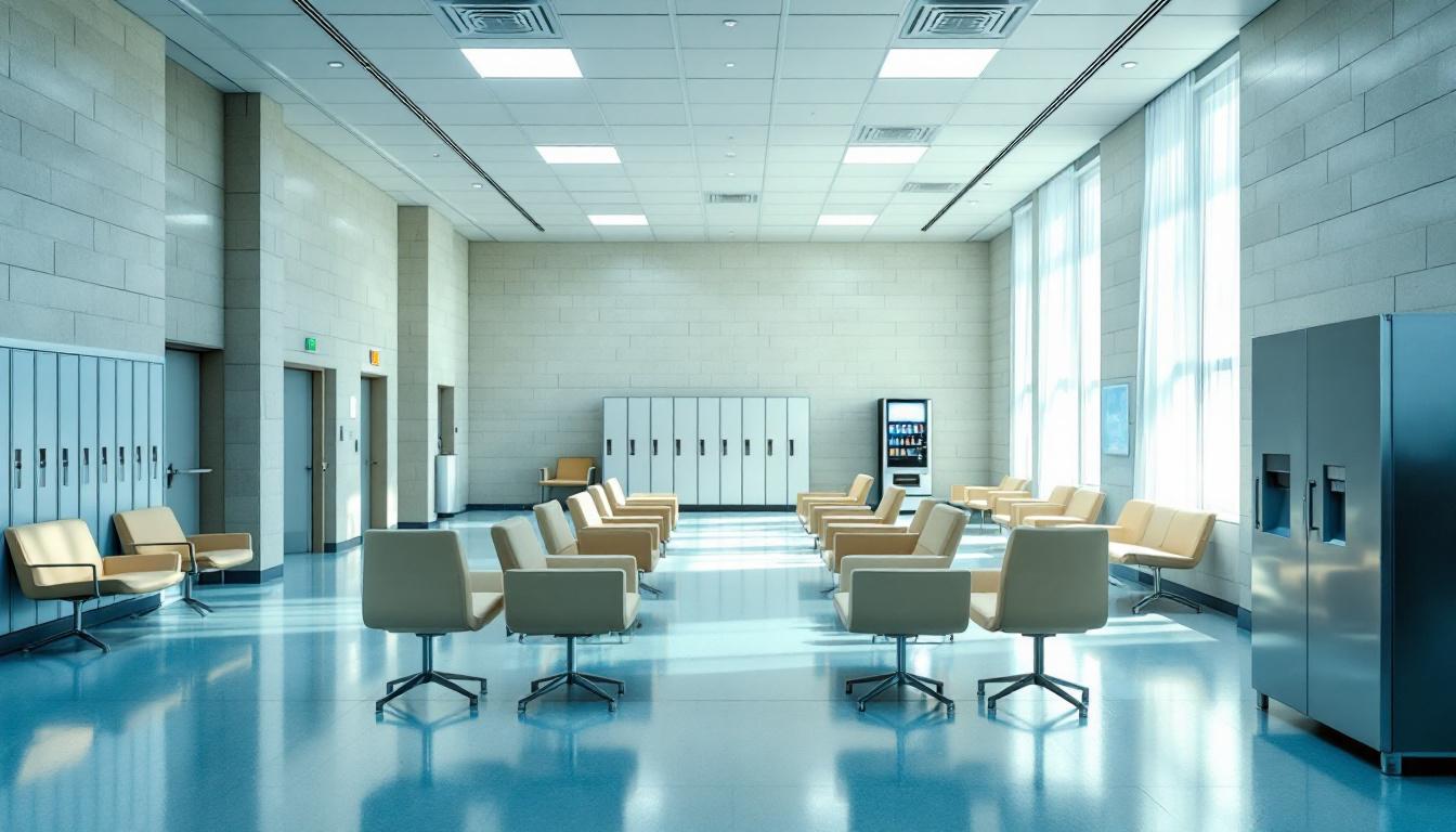 Visitation facilities and waiting area at Hartford Correctional Center