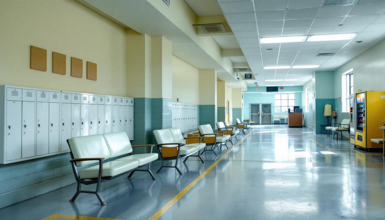 Visitation facilities and waiting area at South Middlesex Correctional Center