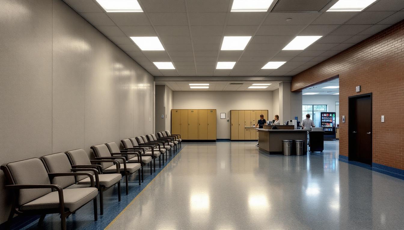 Visitation facilities and waiting area at Suffolk County House of Correction