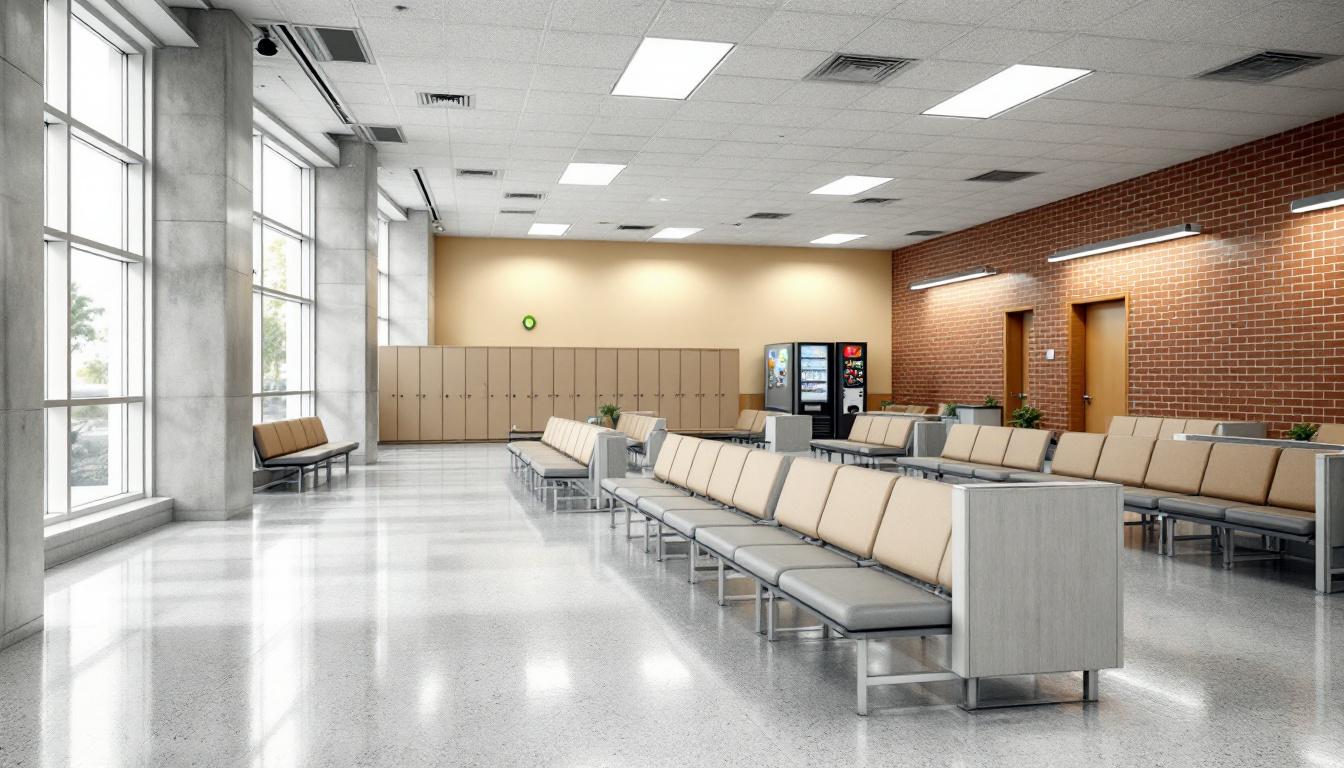 Visitation facilities and waiting area at Jail & House of Correction