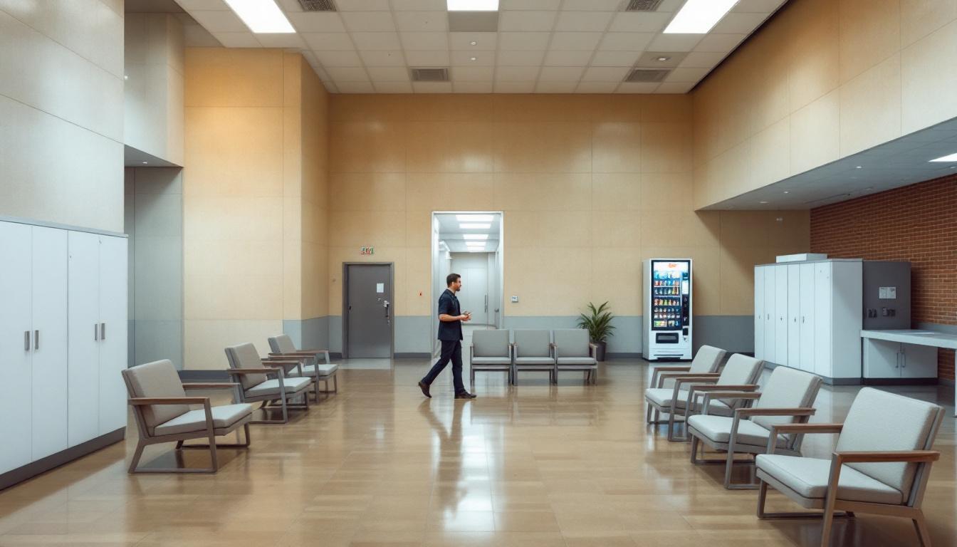 Visitation facilities and waiting area at North Dakota State Penitentiary