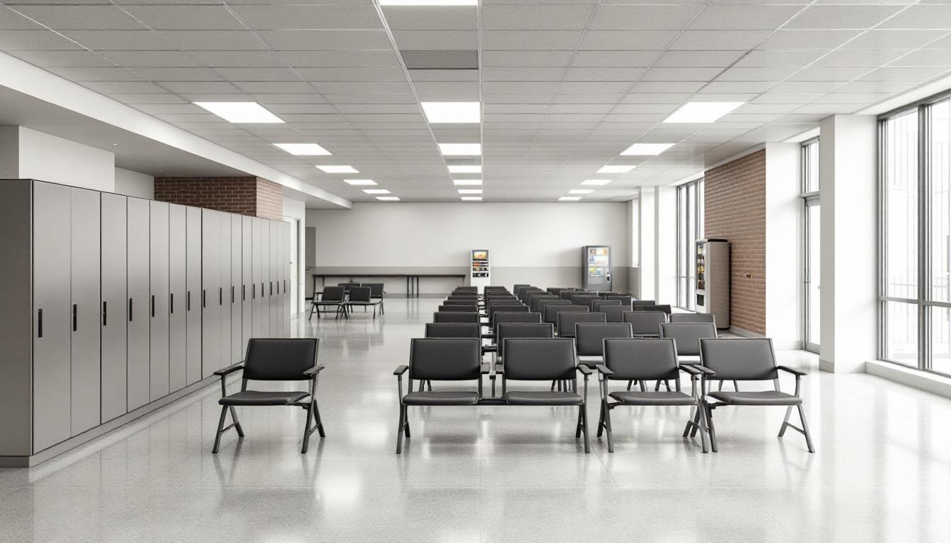 Visitation facilities and waiting area at Alabama Department of Corrections