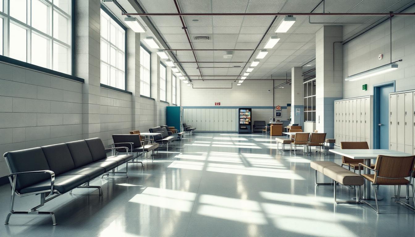 Visitation facilities and waiting area at Fountain Correctional Facility