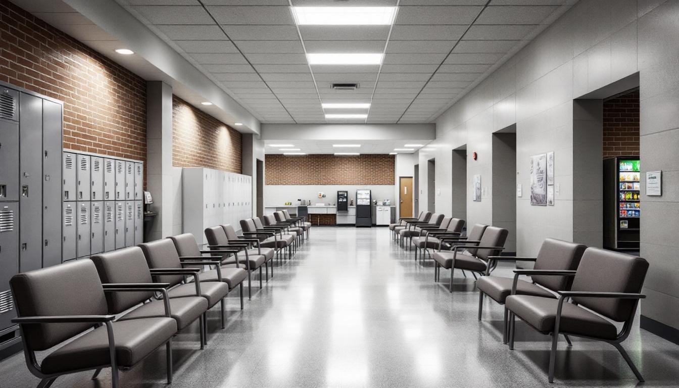 Visitation facilities and waiting area at North Tower Detention Facility