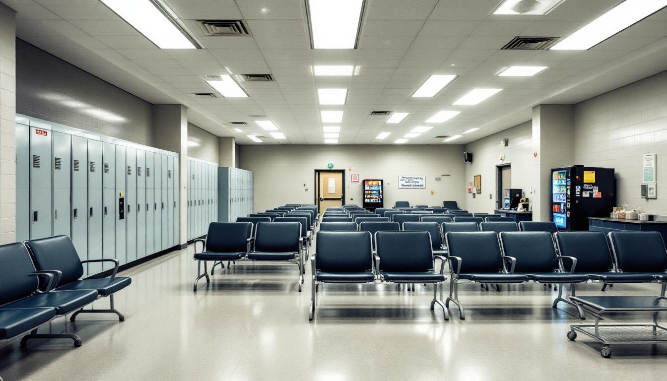 Visitation facilities and waiting area at Marshall County Sheriff’s Office