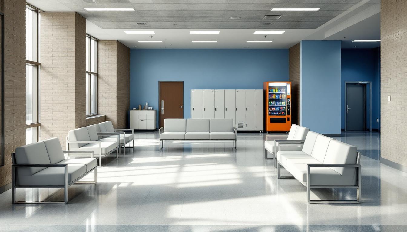 Visitation facilities and waiting area at Federal Correctional Institution