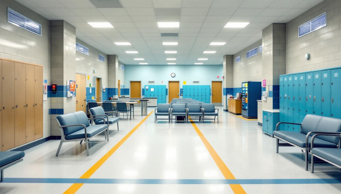 Visitation facilities and waiting area at St. Clair County Jail