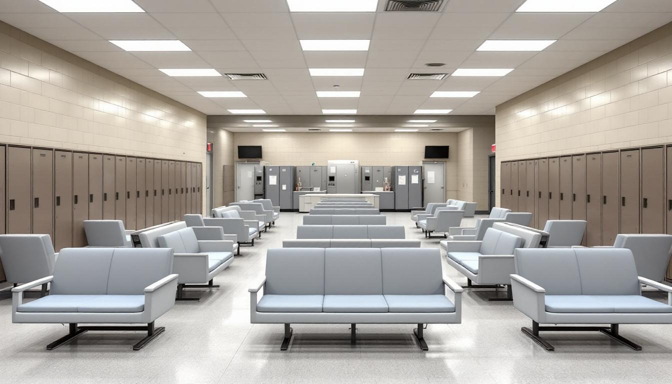 Visitation facilities and waiting area at Clay County Sheriff Office