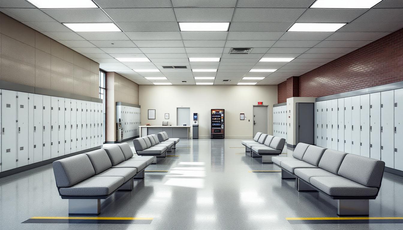 Visitation facilities and waiting area at Jackson County Sheriff's Department