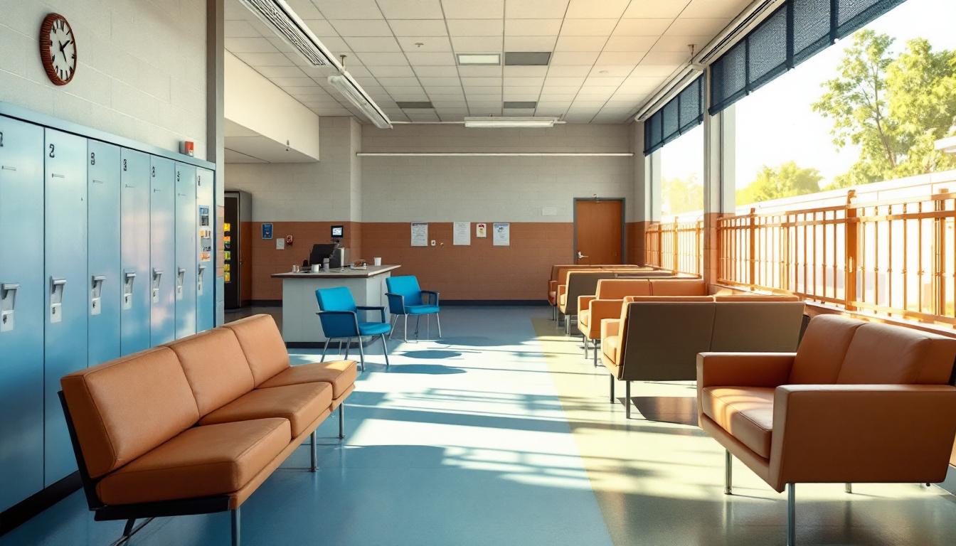 Visitation facilities and waiting area at William E. Donaldson Correctional Facility