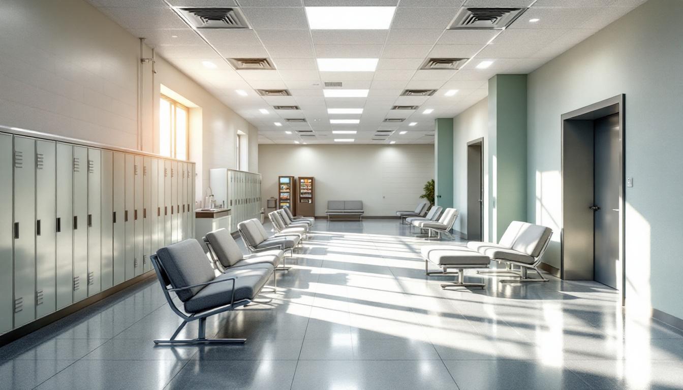 Visitation facilities and waiting area at Lamar County Jail