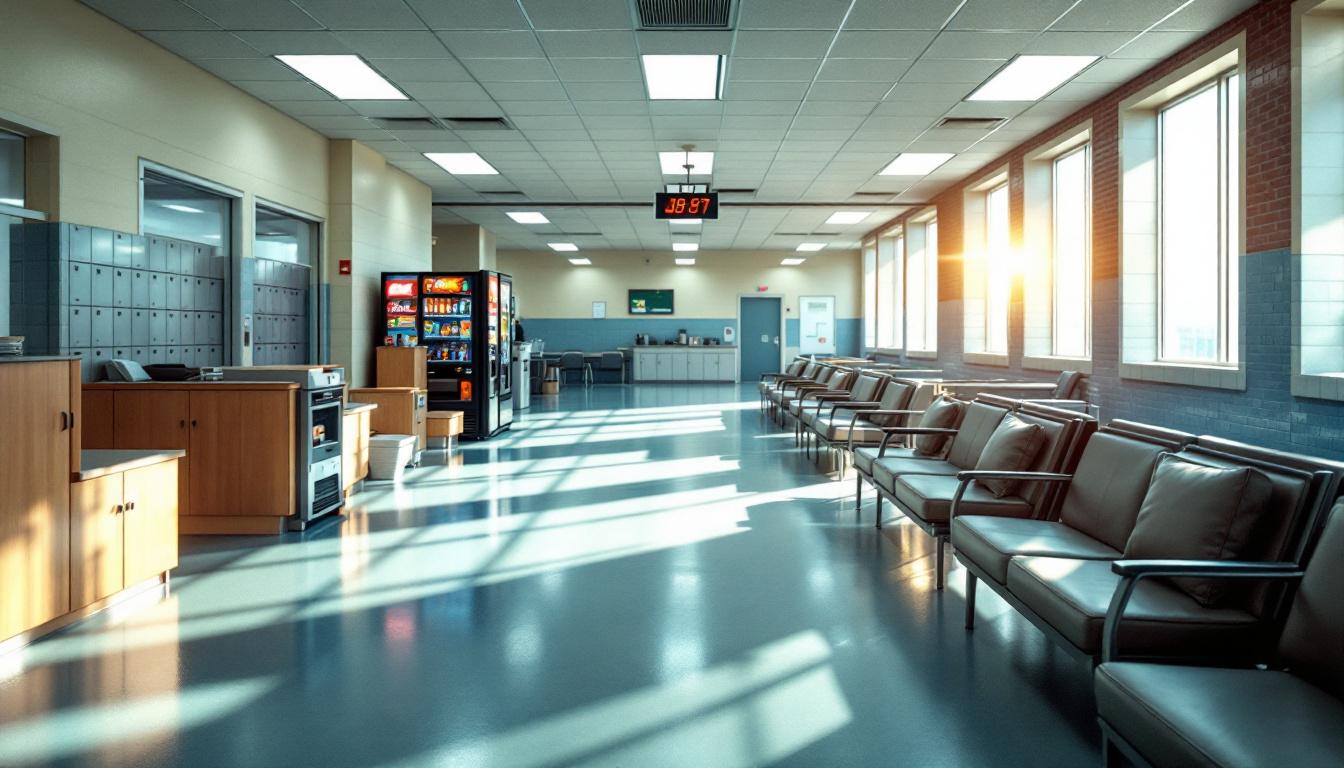 Visitation facilities and waiting area at Federal Correction Institution