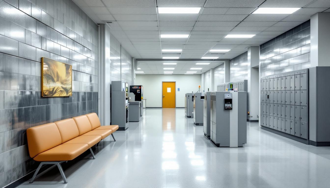Visitation facilities and waiting area at Evans Correctional Institution