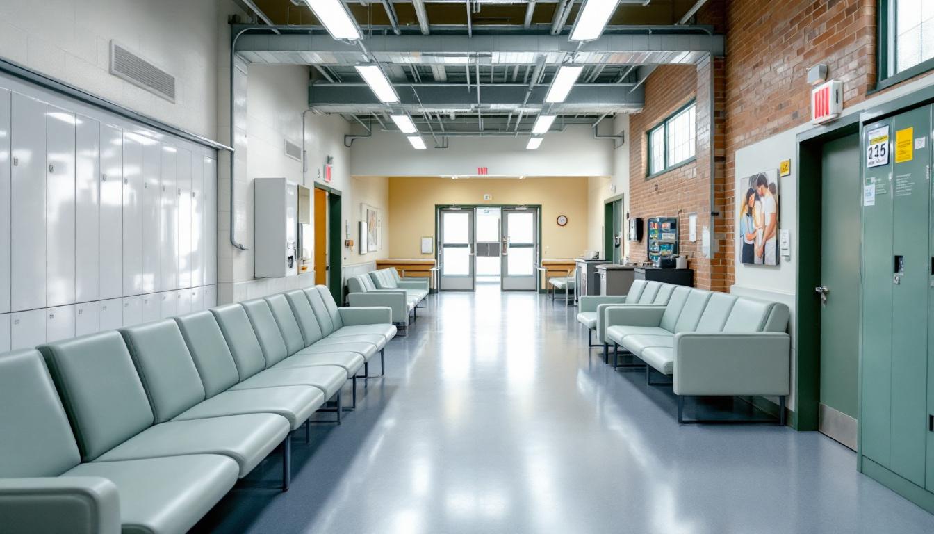 Visitation facilities and waiting area at Spartanburg County Detention Center