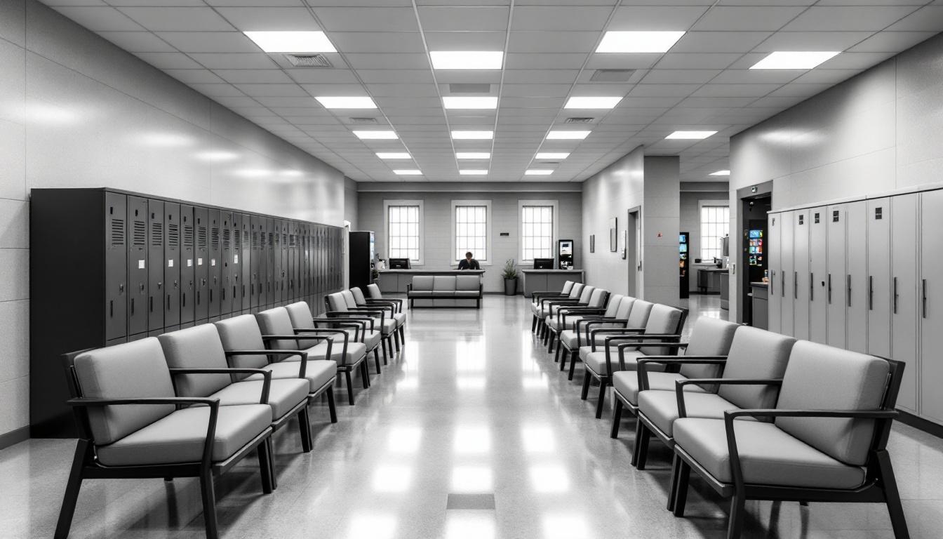 Visitation facilities and waiting area at Camille Graham Correctional Center