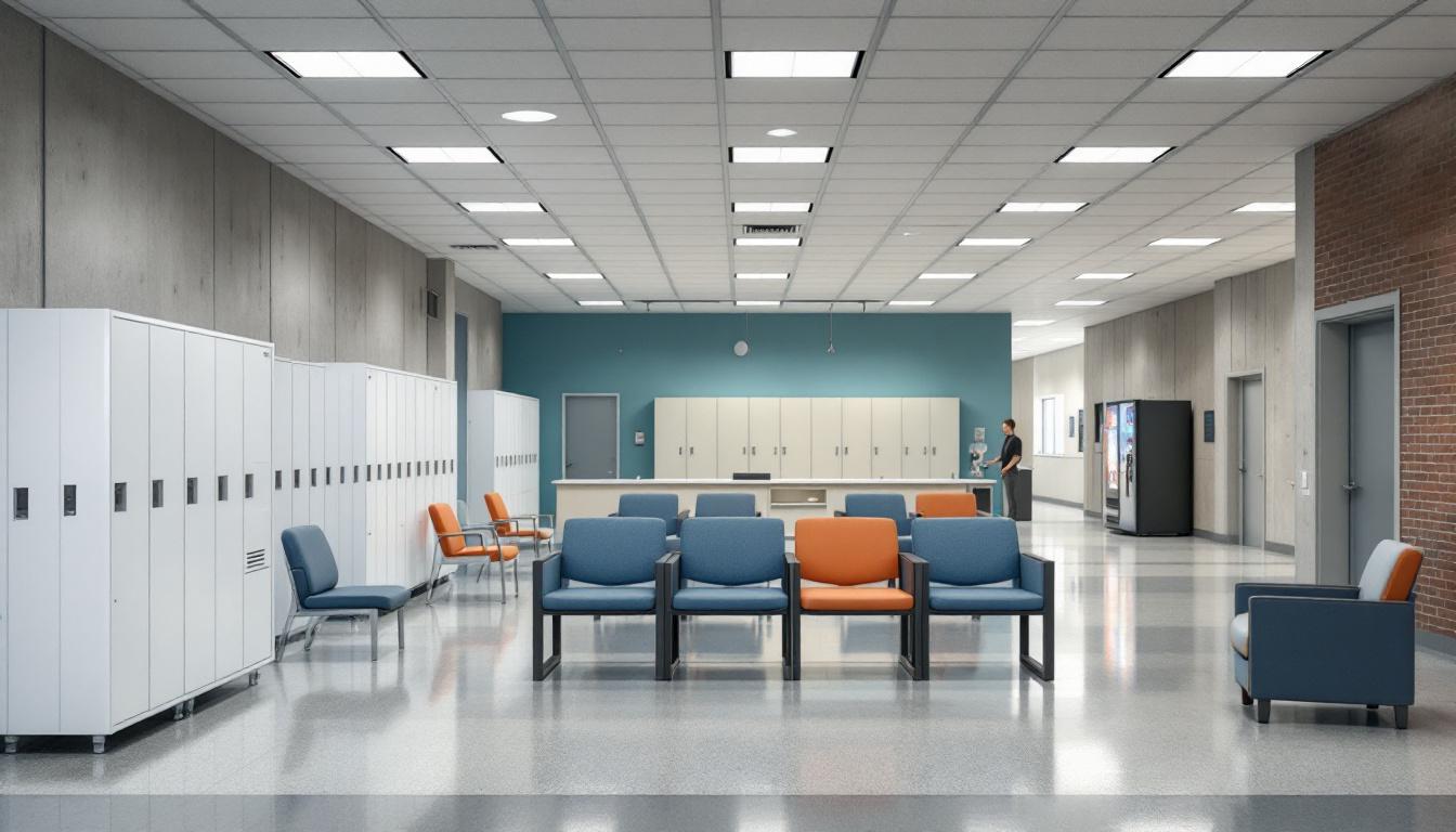 Visitation facilities and waiting area at FCI Williamsburg