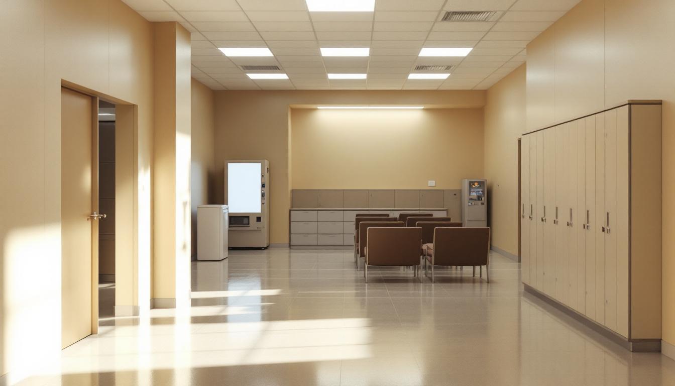 Visitation area at Federal Bureau of Prisons