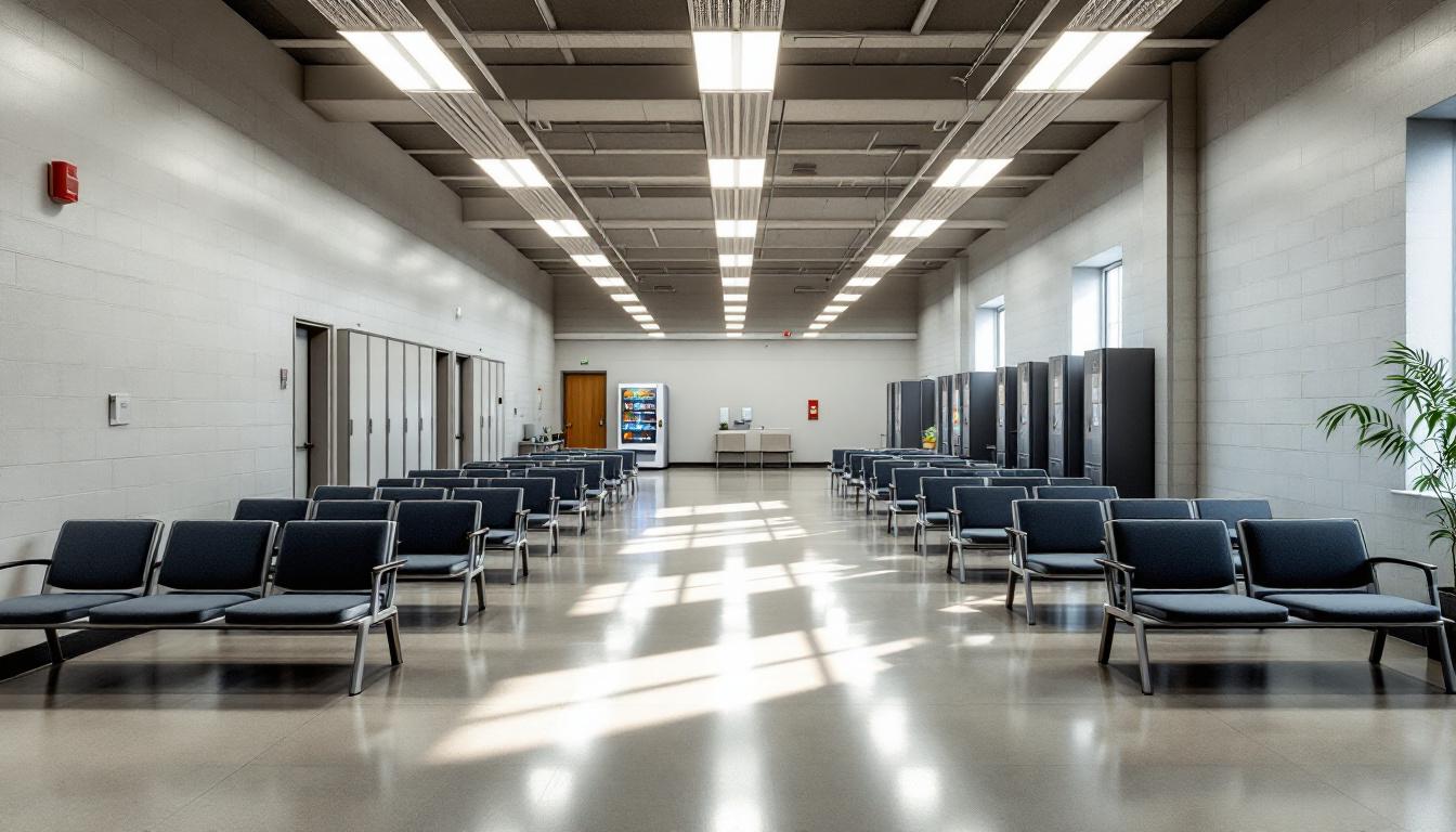 Visitation facilities and waiting area at Leath Correctional Institution