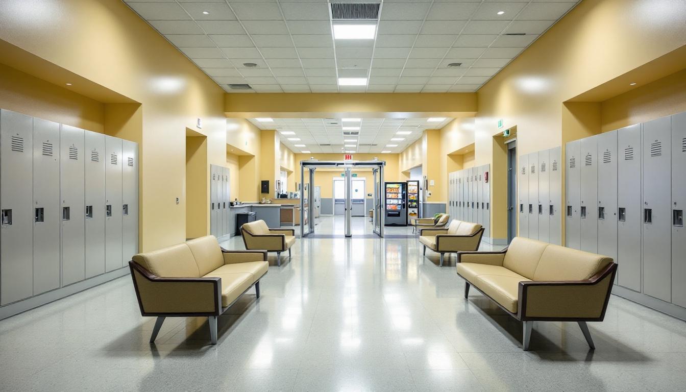 Visitation facilities and waiting area at Fremont Correctional Facility