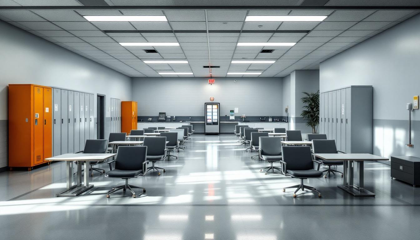 Visitation facilities and waiting area at San Joaquin County Jail