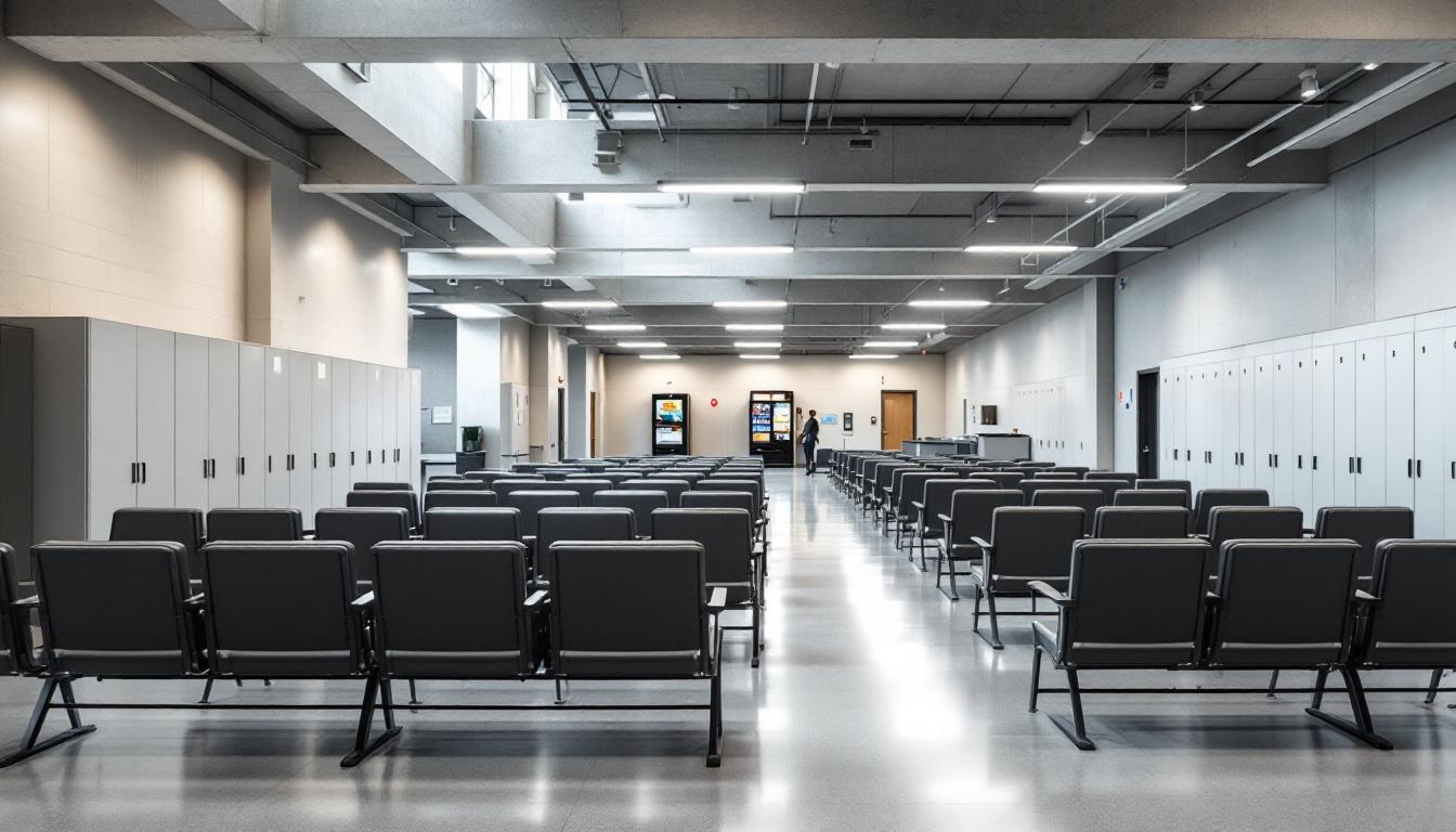 Visitation facilities and waiting area at Denver County Jail