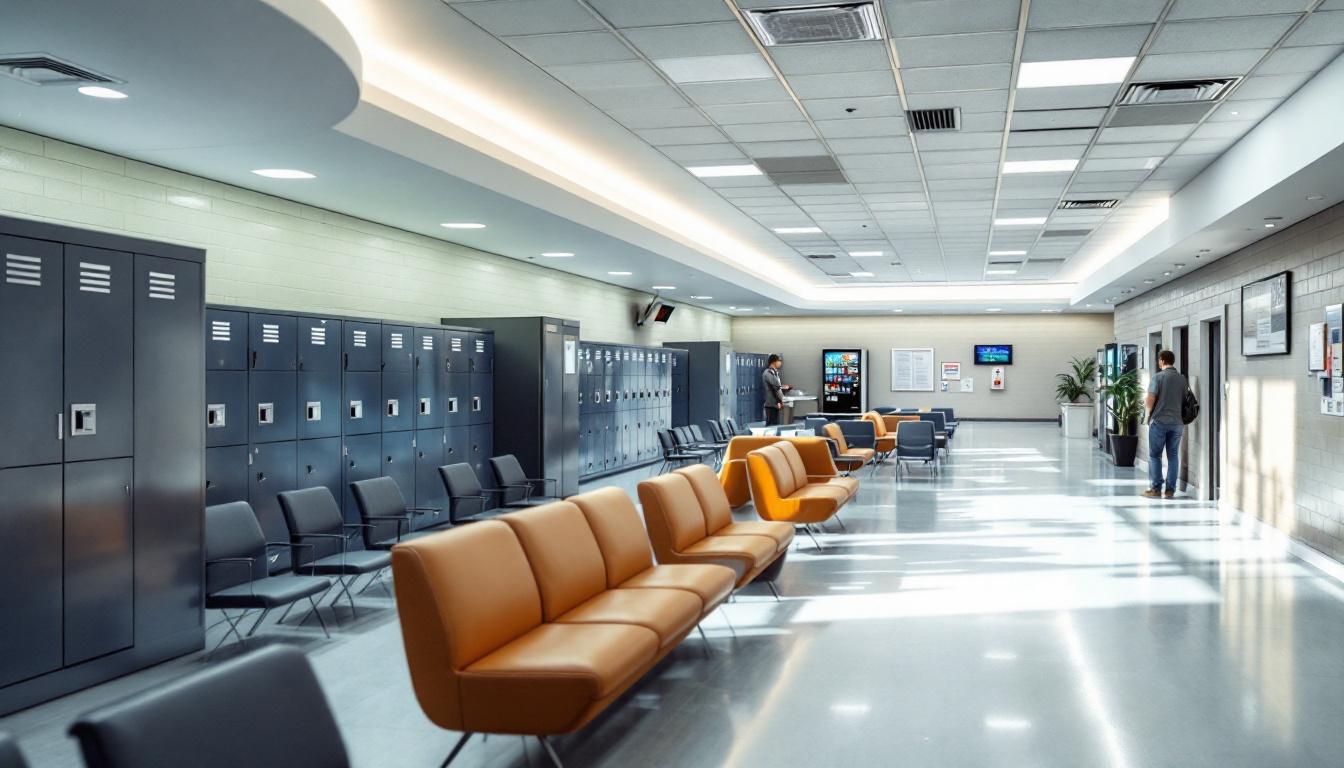 Visitation facilities and waiting area at Colorado Department of Corrections