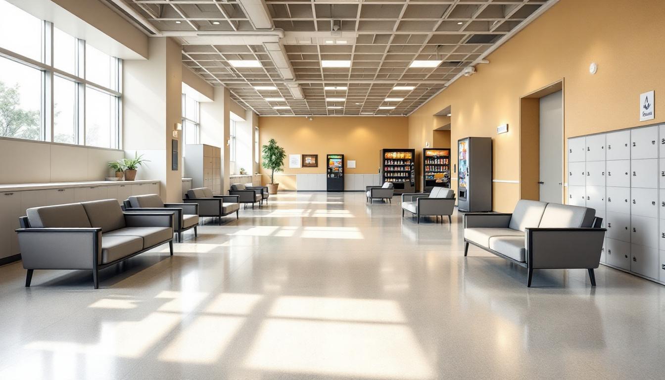 Visitation facilities and waiting area at Denver Women's Correctional Facility