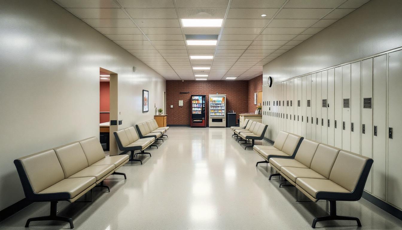 Visitation facilities and waiting area at Denver County Jail