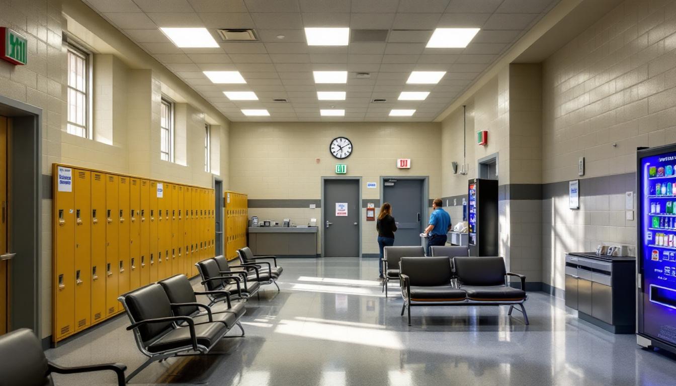 Visitation facilities and waiting area at Boulder County Jail