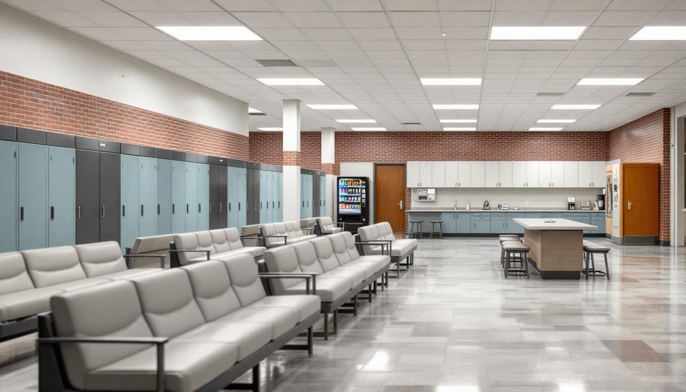 Visitation area at Centennial Correctional Facility