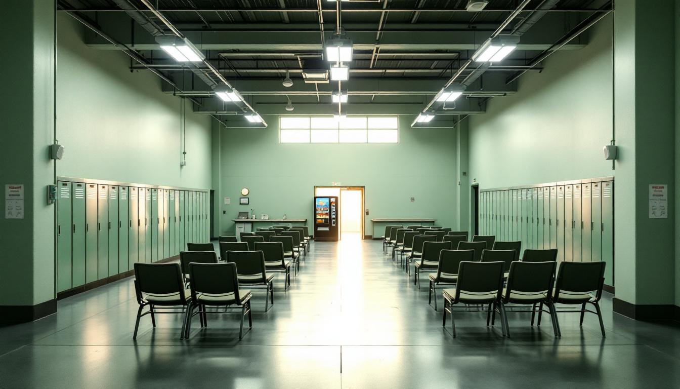 Visitation facilities and waiting area at Arrowhead Correctional Center
