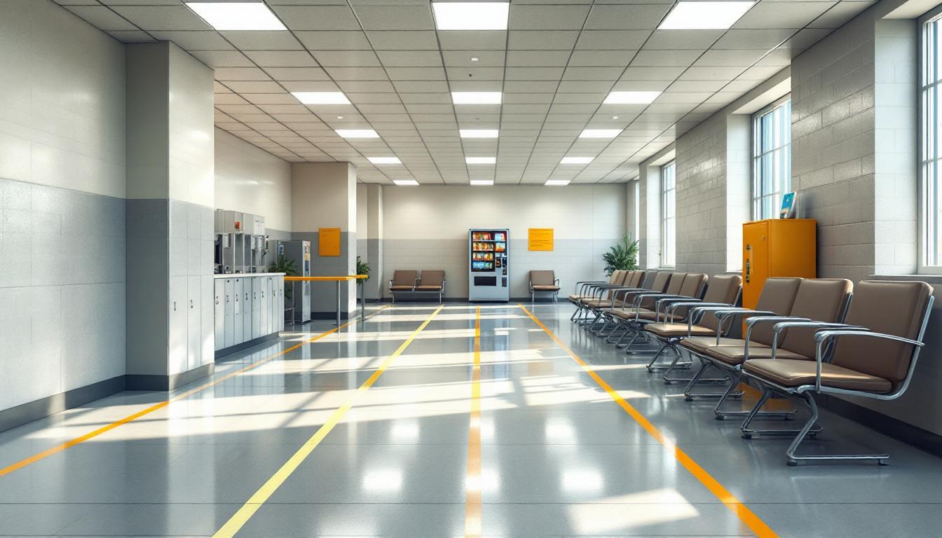 Visitation facilities and waiting area at USP Hazelton