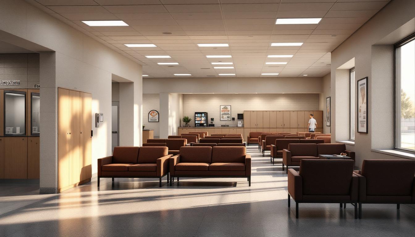 Visitation facilities and waiting area at Warm Springs Correctional Center