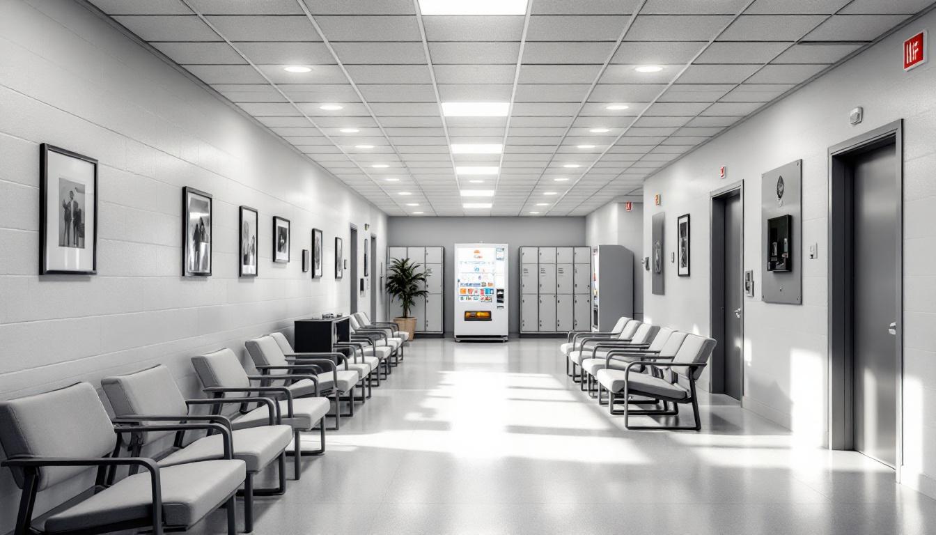 Visitation facilities and waiting area at Federal Correctional Institution