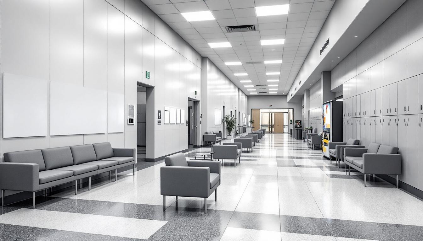 Visitation facilities and waiting area at Federal Bureau of Prisons