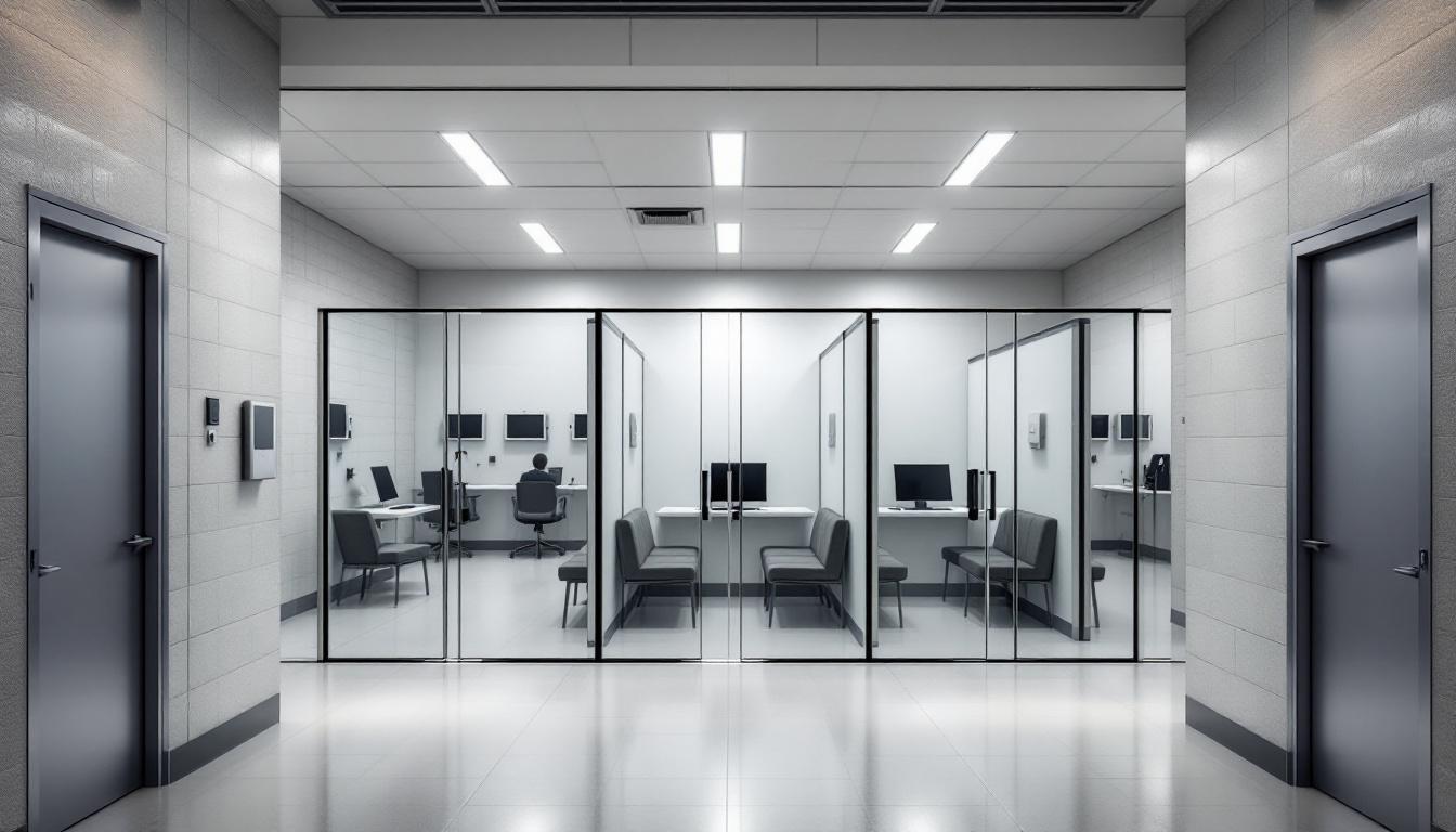 Visitation facilities and waiting area at North Central Regional Jail