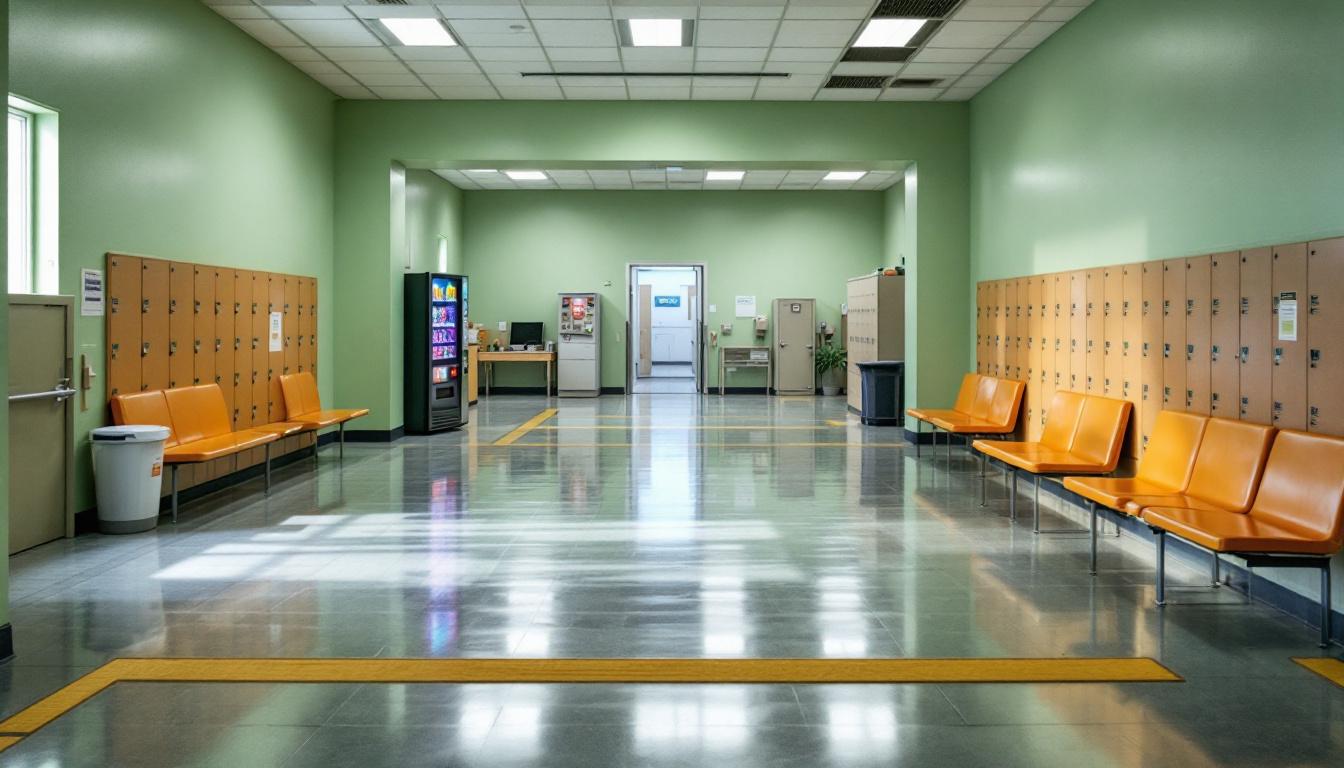 Visitation facilities and waiting area at Pruntytown Correctional Center