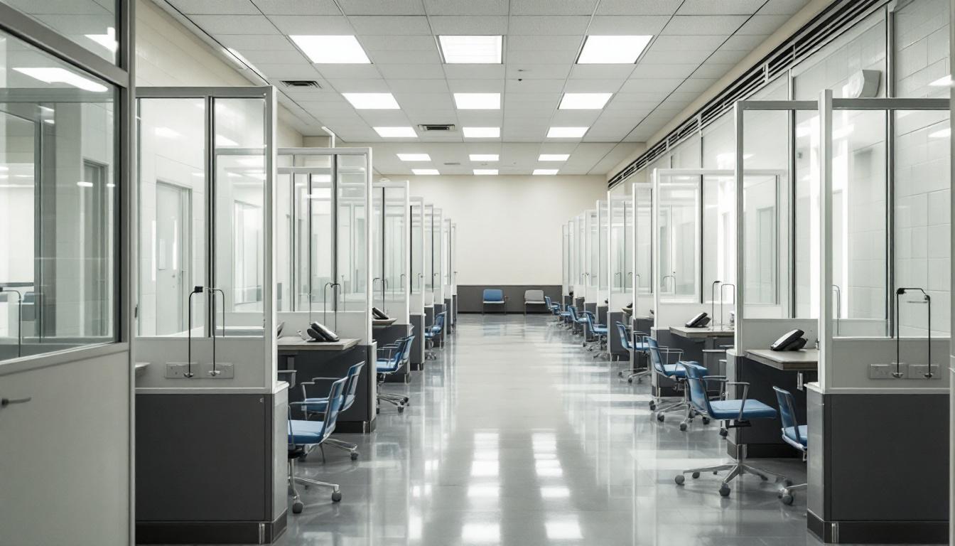 Visitation facilities and waiting area at South Central Regional Jail