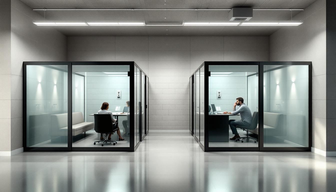Visitation facilities and waiting area at South Central Regional Jail