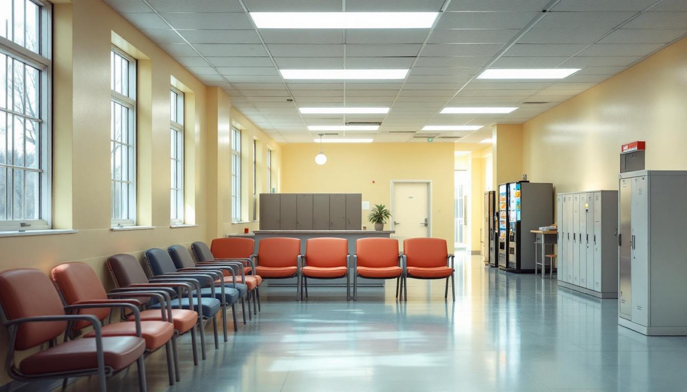 Visitation facilities and waiting area at FCI Beckley